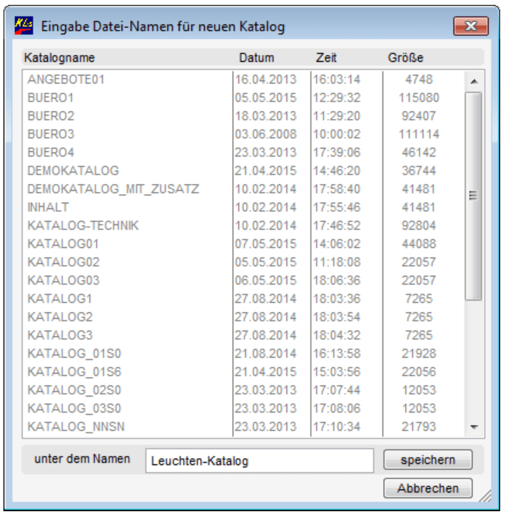 Katalogassistent Schritt 2: Katalogname vergeben