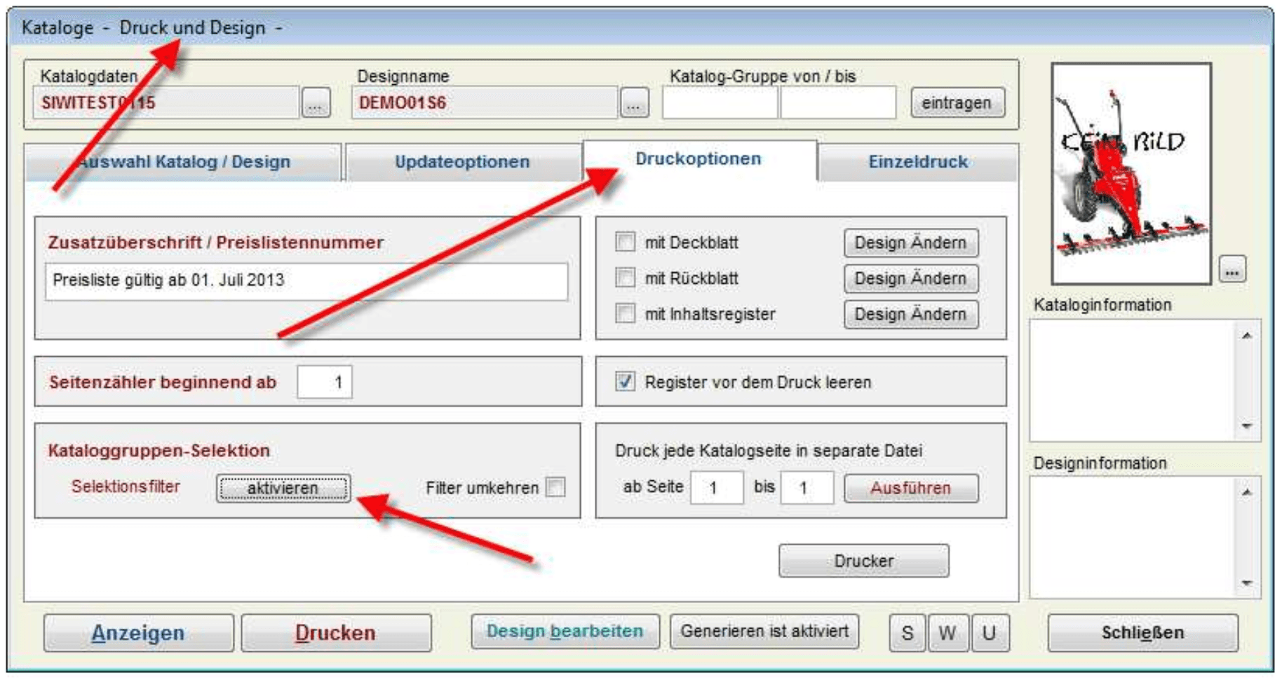 aktiver Filter nach Liste der Kataloggruppen mit fehlenden Bildern