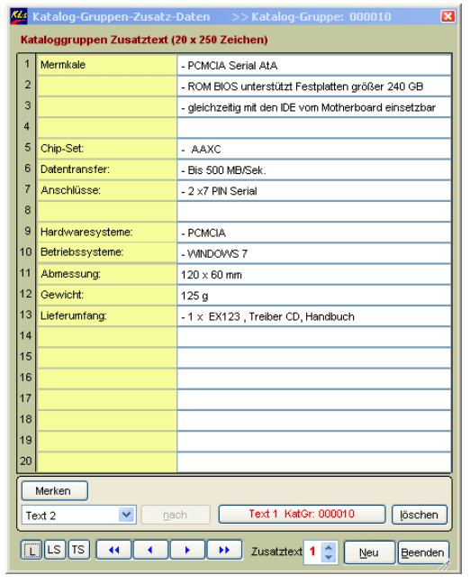 Label für formatierte Textfelder