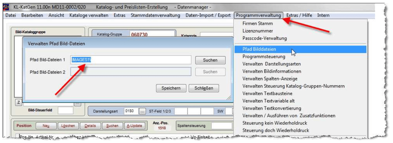 Verwalten der Pfade von Bilddateien