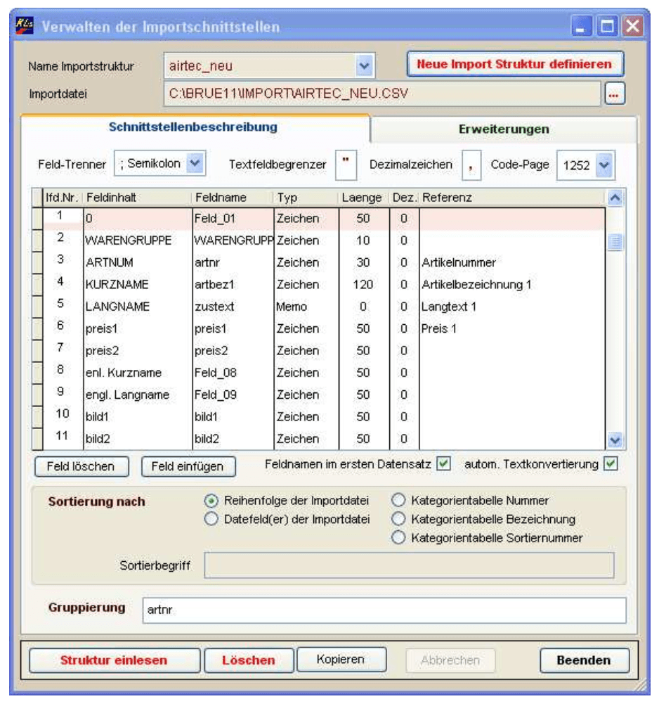 Zusätzliche Datenfelder mit integrierten Funktionen