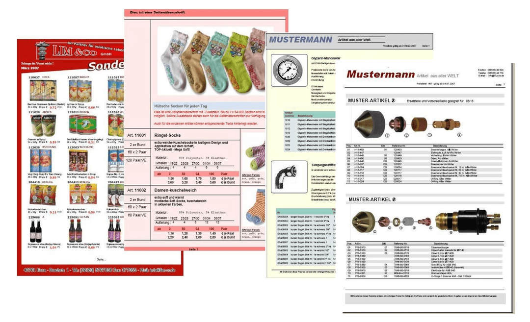 Katalogsoftware KL-KatGen: Beispiel-Kataloge
